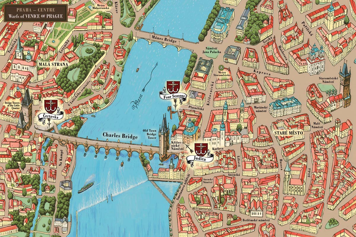 Map of Prague Venice Wharfs | Prague Venice